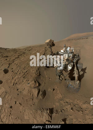 April 27, 2014 - NASA's Curiosity Mars rover used the camera at the end of its arm in April and May 2014 to take dozens of compo Stock Photo