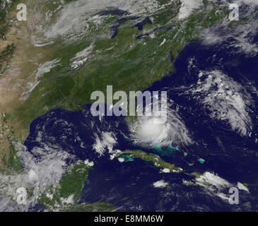 July 1, 2014 - Tropical Storm Arthur off the approaching Florida. Stock Photo