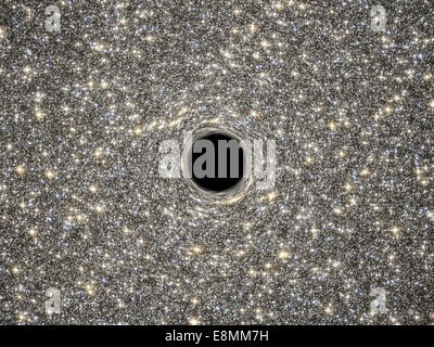 Supermassive black hole illustration Stock Photo - Alamy