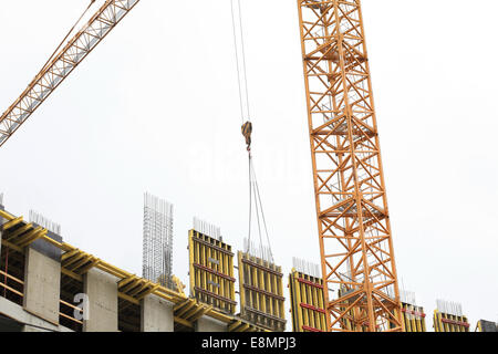 house develop with crane tower Stock Photo