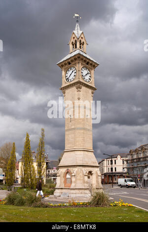 UK, England, Devon, Barnstaple The Square, Prince Albert Memorial clock tower Stock Photo