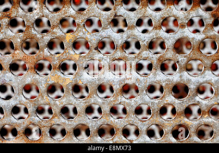 old perforated metal plate Stock Photo
