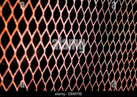 old rusty metal grid, metal structure Stock Photo