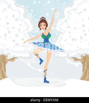 beautiful figure skater Stock Photo