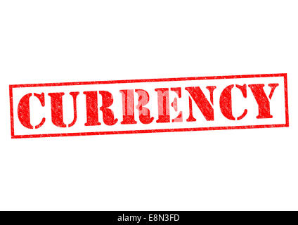 CURRENCY red Rubber Stamp over a white background. Stock Photo