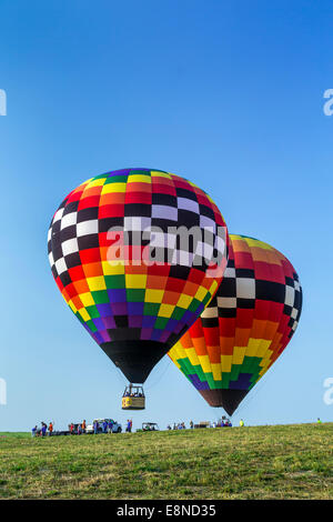 Hot air balloons at the 2014 National Balloon Classic in Indianola, Iowa, USA, america. Stock Photo