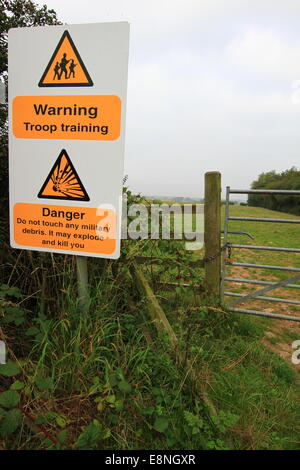Ministry of Defence, shooting range Beckingham near Newark off A17 Training area, isolated the noise can be heard for miles, military firing area. Stock Photo