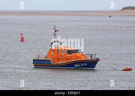 Tamar class Royal National Lifeboat Institution lifeboat Mollie Hunt moored in the river Torridge, North Devon Stock Photo