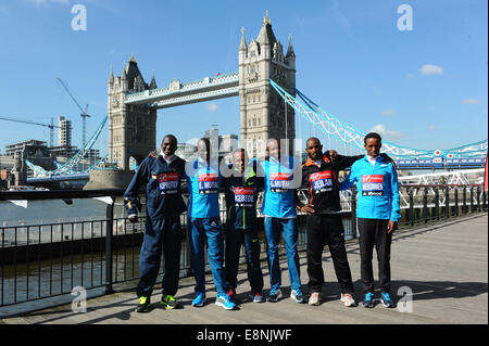 Virgin Money London Marathon Elite Runners - Photocall held at at the Tower Hotel, St Katerines Dock  Where: London, United Kingdom When: 09 Apr 2014 Stock Photo