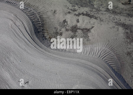 Interesting patterns in sand on my local riverbed. Stock Photo