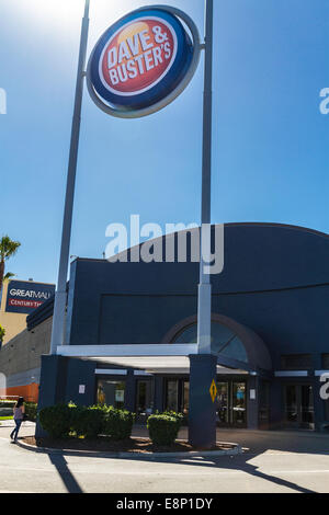 A Dave and Busters at the Great Mall in Milpitas California.  Dave and Busters just went public with an IPO Stock Photo