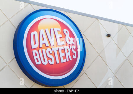 A Dave and Busters at the Great Mall in Milpitas California.  Dave and Busters just went public with an IPO Stock Photo