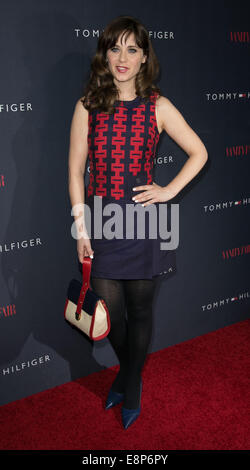 Zooey Deschanel and Tommy Hilfiger debut collection launch held at The London Hotel - Arrivals  Featuring: Zooey Deschanel Where: Los Angeles, California, United States When: 09 Apr 2014 Stock Photo
