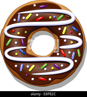 chocolate donut vector isolated on white background Stock Photo - Alamy