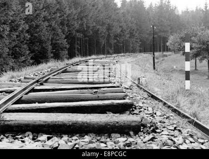 The Nazi propaganda picture shows (during the withdrawal of the Czechs?) destroyed railway tracks after the German occupation of the Sudetenland in October 1938. Fotoarchiv für Zeitgeschichtee - NO WIRE SERVICE Stock Photo