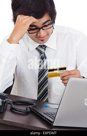 indian businessman with credit card Stock Photo