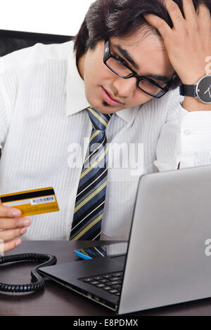 indian businessman with credit card Stock Photo