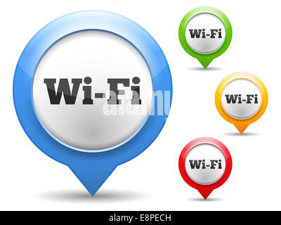 Wi-Fi icon, four colors Stock Photo