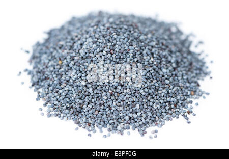 Portion of fresh Poppyseed (detailed close-up shot) isolated on white background Stock Photo