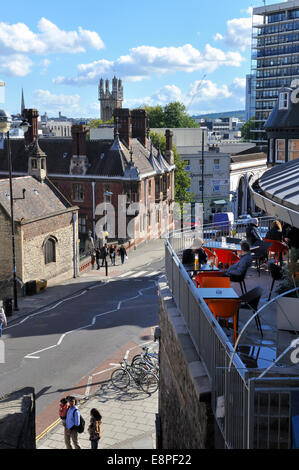 View over central Bristol near Christmas Steps, Colston St, Zerodegrees Restaurant, UK Stock Photo