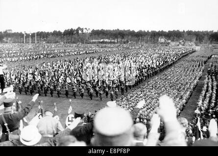 Nuremberg Rally 1933 in Nuremberg, Germany - Rally of SA (Sturmabteilung) units at the (Flaws in quality due to the historic picture copy) at the Nazi party rally grounds. Fotoarchiv für Zeitgeschichtee - NO WIRE SERVICE – Stock Photo