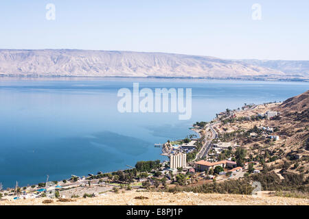 Tiberias is a city on the western shore of the Sea of Galilee Stock Photo