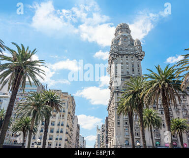 Salvo Palace on the Independence Square in Montevideo, Uruguay Stock Photo