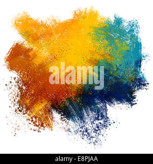 Colorful paint splash on watercolor paper background Stock Photo