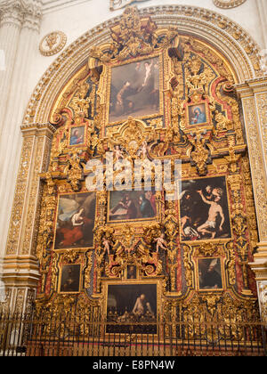 Granada Cathedral side altar Stock Photo