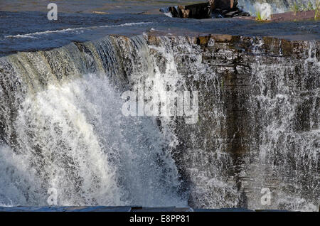 Cascading water over rocks in Kakabeka Falls Stock Photo