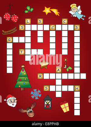 easy christmas game for children: crossword Stock Photo