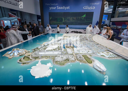 Model of new museums and extensive property development to be built on Saadiyat Island in Abu Dhabi United Arab Emirates Stock Photo