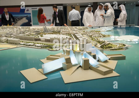 Model of new Guggenheim Museum to be built on Saadiyat Island in Abu Dhabi United Arab Emirates Stock Photo