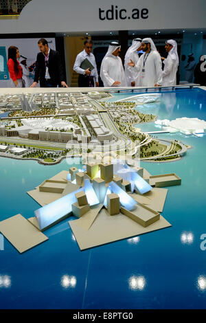 Model of new Guggenheim Museum to be built on Saadiyat Island in Abu Dhabi United Arab Emirates Stock Photo