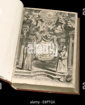 Appears In: Kircher, Athanasius,1602-1680 . Chine   Image Description: St. Francis Xavier, St. Ignatius Loyola, Matteo Ricci, an Stock Photo