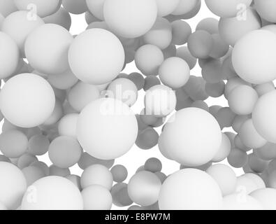 Abstract white blank spheres design background Stock Photo