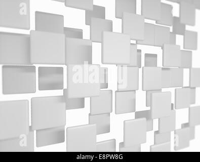 Blank 3d squares on white background Stock Photo