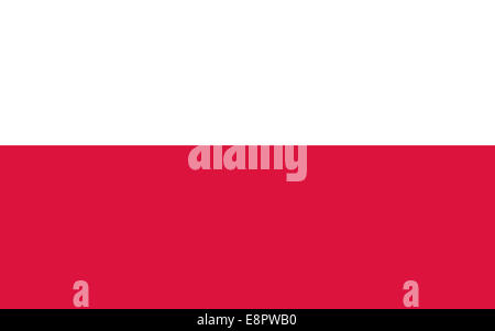 Flag of Poland - Polish flag standard ratio - true RGB color mode Stock Photo