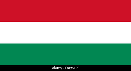 Flag of Hungary - Hungarian flag standard ratio - true RGB color mode Stock Photo