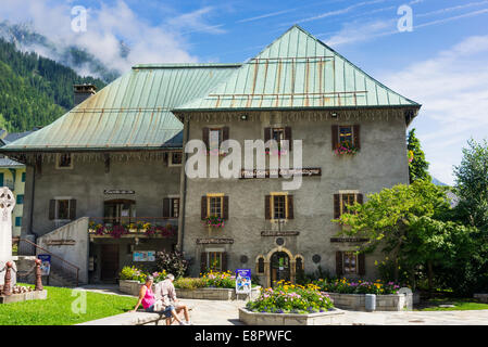 Maison de la Montagne the HQ of the Mountain Guides Guild in Chamonix, French Alps, France, Europe Stock Photo