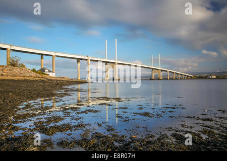 The Kessock Bridge near Inverness captured from Noth Kessock on Black Isle. Stock Photo