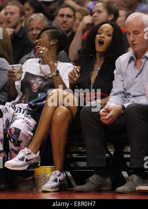 Celebrities at the Clippers game. The Oklahoma City Thunder defeated