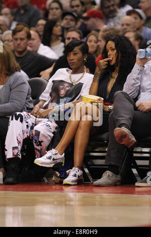 Celebrities at the Clippers game. The Oklahoma City Thunder defeated