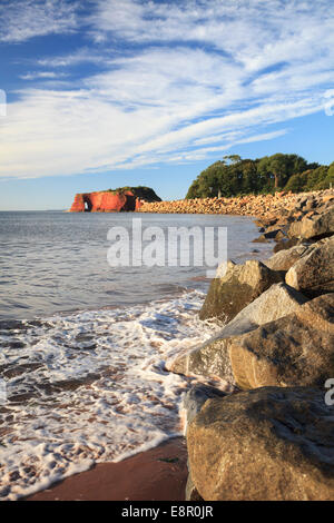 Longstone Rocks captured from the beach at Dawlish Warren Stock Photo