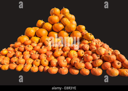 pumpkin pyramid on a dark background Stock Photo