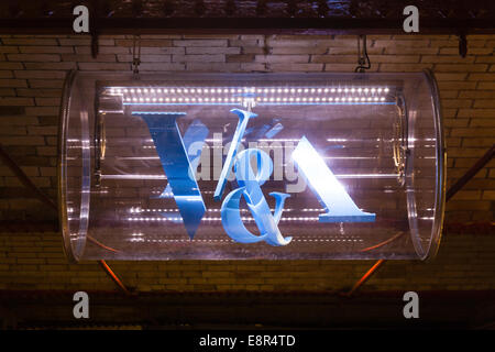 V&A Victoria and Albert museum sign, South Kensington passageway, London, England, United Kingdom. Stock Photo