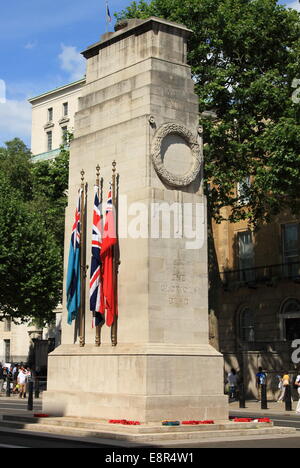 The Cenotaph in Whitehall, London - a national war memorial, constructed from Portland stone. Stock Photo
