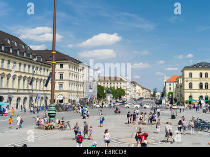 The boulevards Ludwigsstrasse and Leopoldstrasse in Munich seen from Odeonsplatz, Bavaria, Germany. Stock Photo