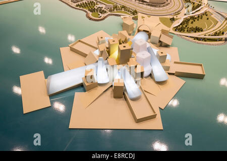 Model of new Guggenheim Museum to be built on Saadiyat Island in Abu Dhabi United Arab Emirates Stock Photo