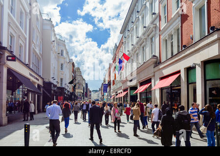 Shops on Grafton Street in the city centre, Dublin City, Republic of Ireland Stock Photo